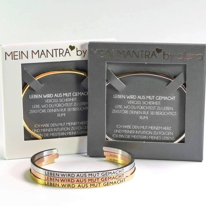 MANTRA BRACELET - LIFE IS MADE OF COURAGE for wholesale by Mein Mantra