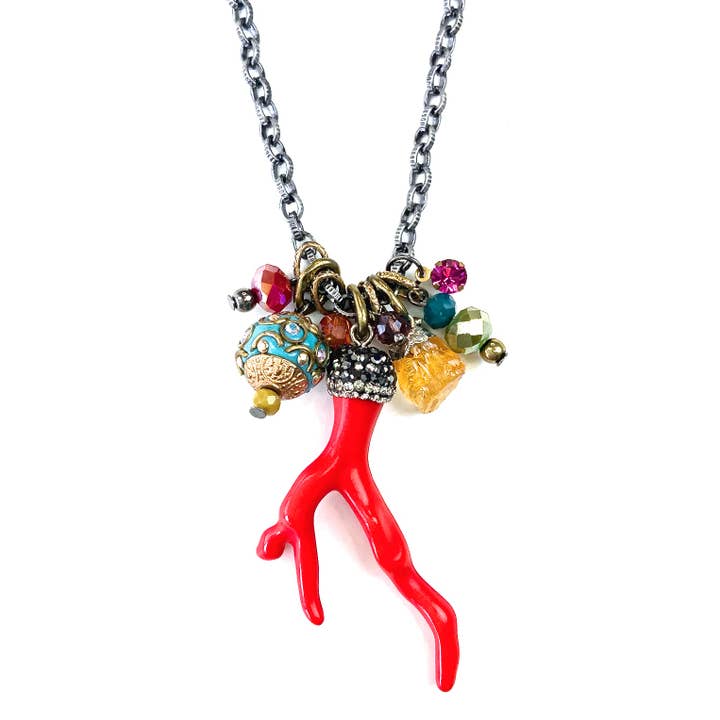 Lost & Found Trading - Wholesale Pendant/Charm Necklace - NK-Thin Chain with Cluster Pendant Necklace1