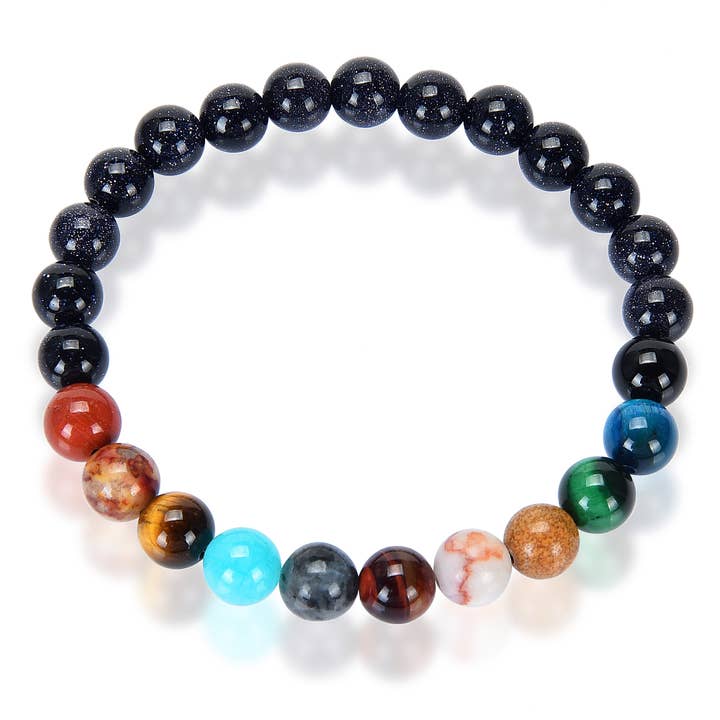 West Coast Jewelry - Wholesale Beaded Bracelet - Solar System Natural Stone Stretch Bracelet4