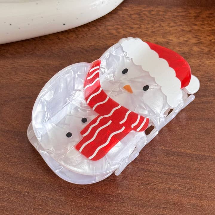 SoapElenGlen - Wholesale Hair Clip - Women's - Cartoon Christmas Series Hair Clip, Winter Snowman Hair Claw