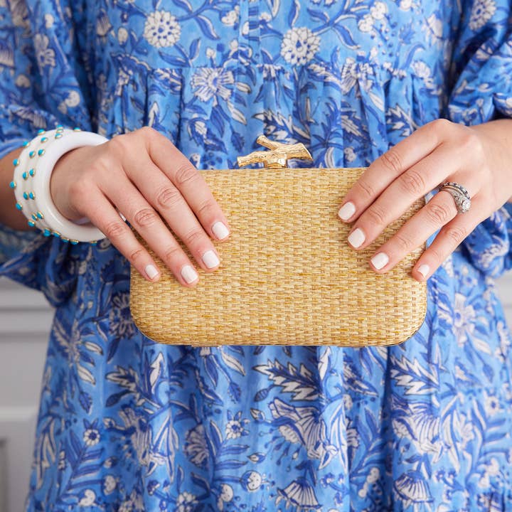 The Monogram Corner - Wholesale Clutch Bag - Women's - CORAL WOVEN CLUTCH