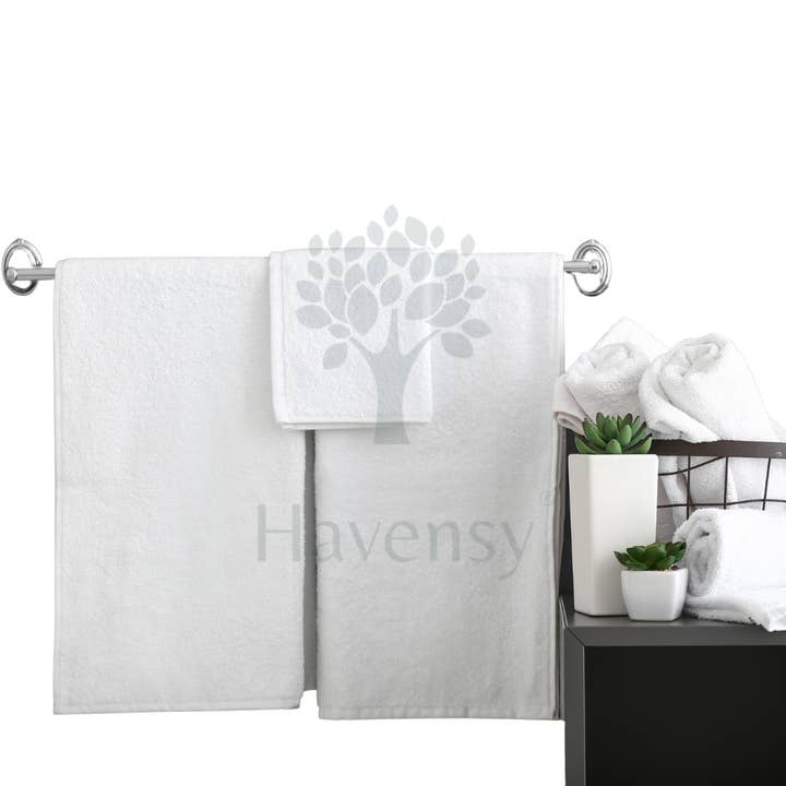 Havensy – Großhandel Badehandtuch – Badetuch, weiß, aus Frottee - 100x150cm (600 gr. /m2)