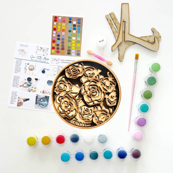 Our Little Makery – wholesale DIY craft kit – Peony Dreams Shadow Box Kit 2