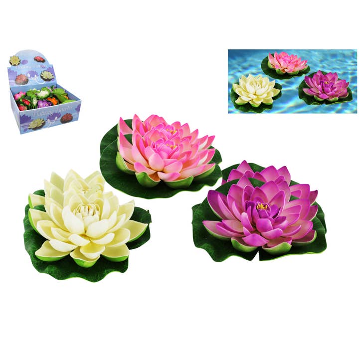 Cubby House by Malmar - Wholesale Decorative tabletop object - 17cm Floating Flower 3 Asstd in Display Box