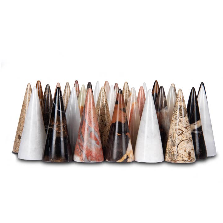 British Fossils - Wholesale Jewelry Stand & Display - 2.75” Marble Cone Ring Holders
