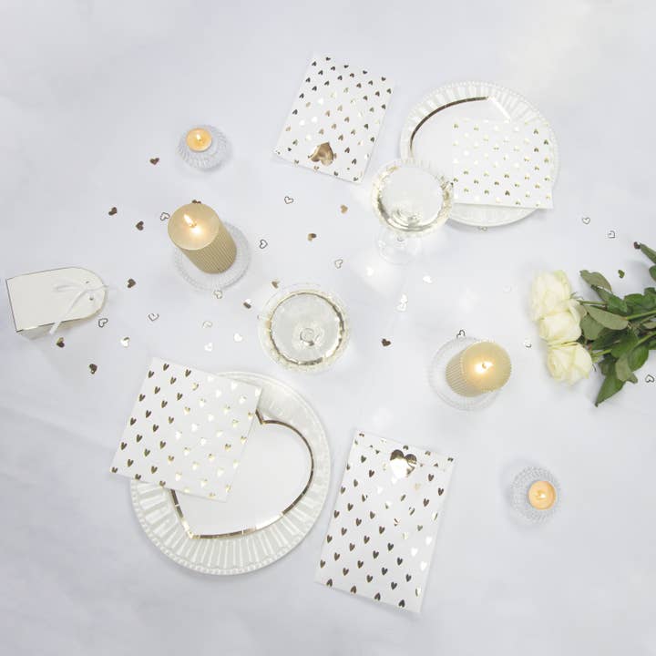 Tim&Puce Factory - Wholesale Disposable Napkin - GOLDEN HEART NAPKINS X 167