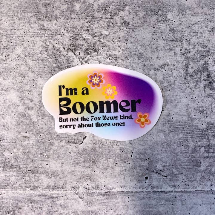 GetBullish ā wholesale Phone & laptop stickers ā I'm a Boomer But Not the Fox News Kind Sticker3