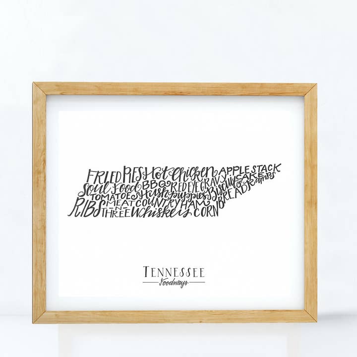 Tennessee Foodways Letterpress Print for wholesale by Stately Made