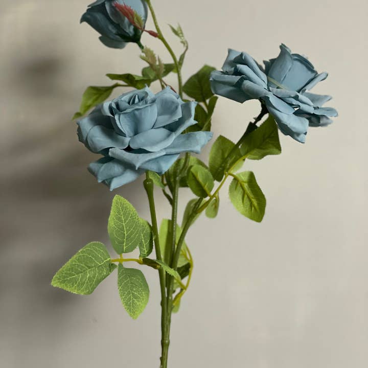 JKF & Co Pty Ltd - Wholesale Artificial flowers - 3 Head Bunch Roses Blue