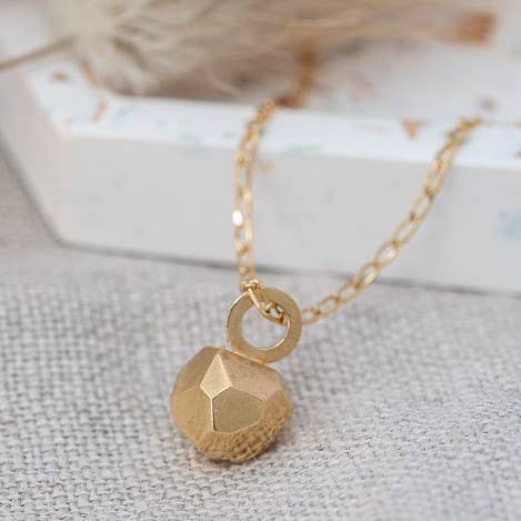 Meteorite necklace, gold for wholesale by Elin Horgan Jewellery