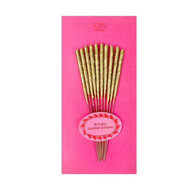 TOPS Malibu - Wholesale Sparkler - Mini 4" Gold Sparkler Candles - Birthday - Set of 10 - Asst