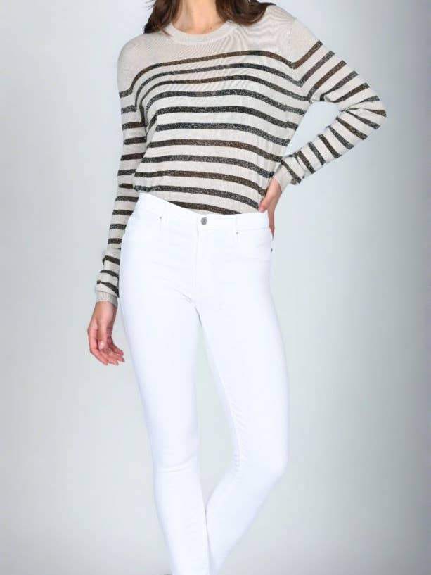 Carmen High Rise Ankle Fray - Snow White for wholesale by Black Orchid Denim