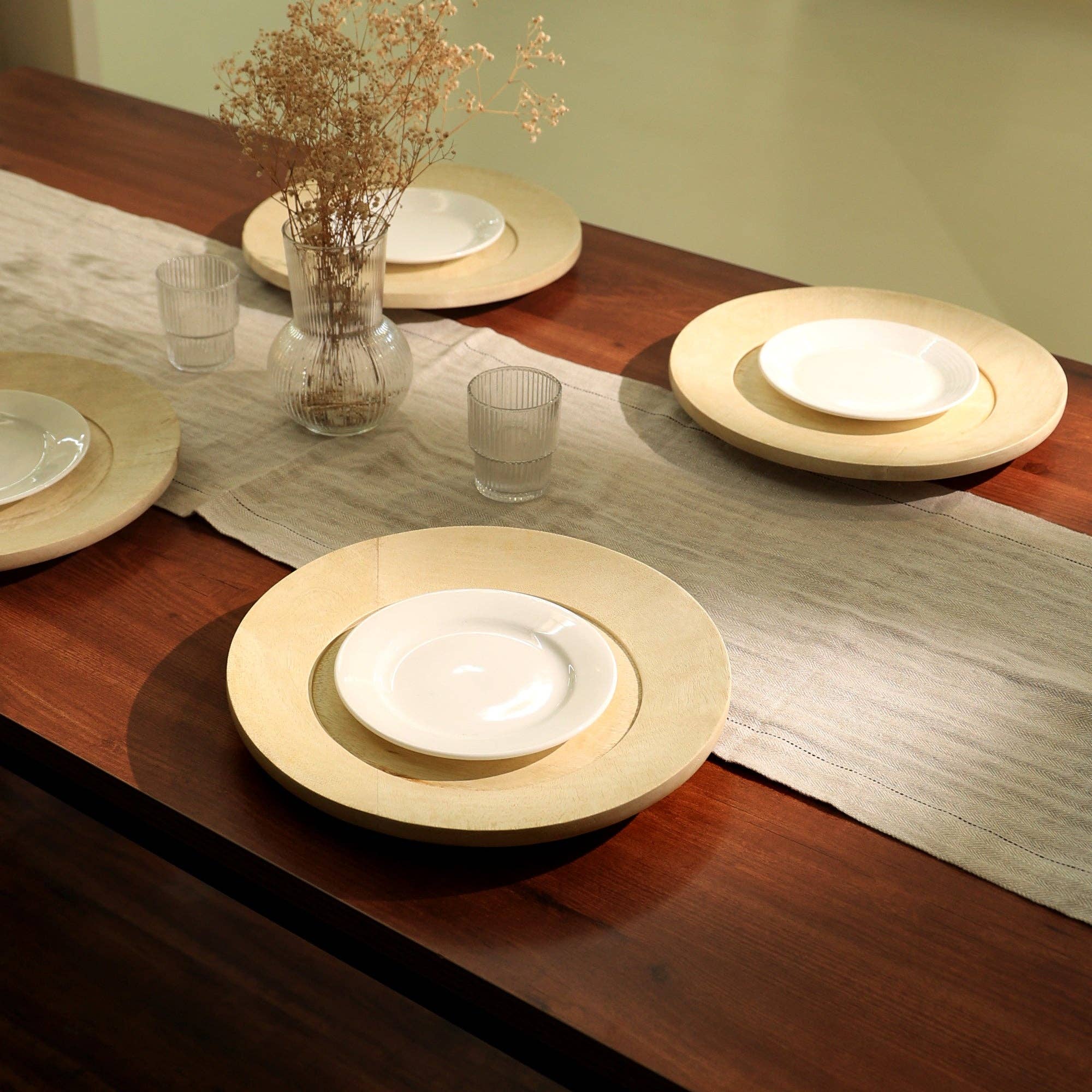 ExpoBazaar - Wholesale Dinner Plate - Wood Charger Plate | Handmade 13" Artisan Wooden Tableware4