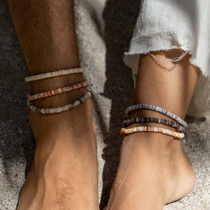 Pineapple Island - Venta al por mayor Pulsera tobillera - Tobillera Ahiki Natural Bead, tobillera de playa de Pineapple Island