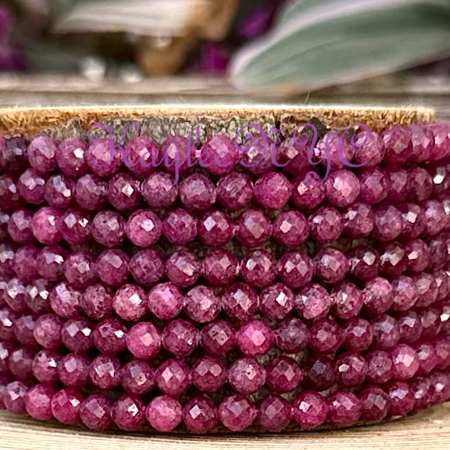 KayleeNYC - Wholesale Beaded Bracelet - Natural Ruby Faceted 4mm 7.5” Crystal Bracelet2