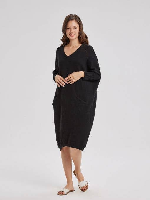 V Neck Yak Sweater Dress for wholesale by NAP