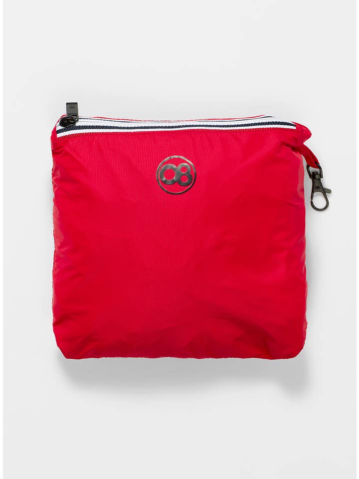 O8 Lifestyle - Wholesale Raincoat - Women's - Sloane - Red Full Zip Packable Rain Jacket