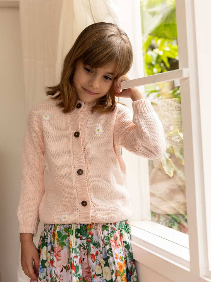 Sunflower Cardigan - Baby Pink for wholesale by Alex & Ant