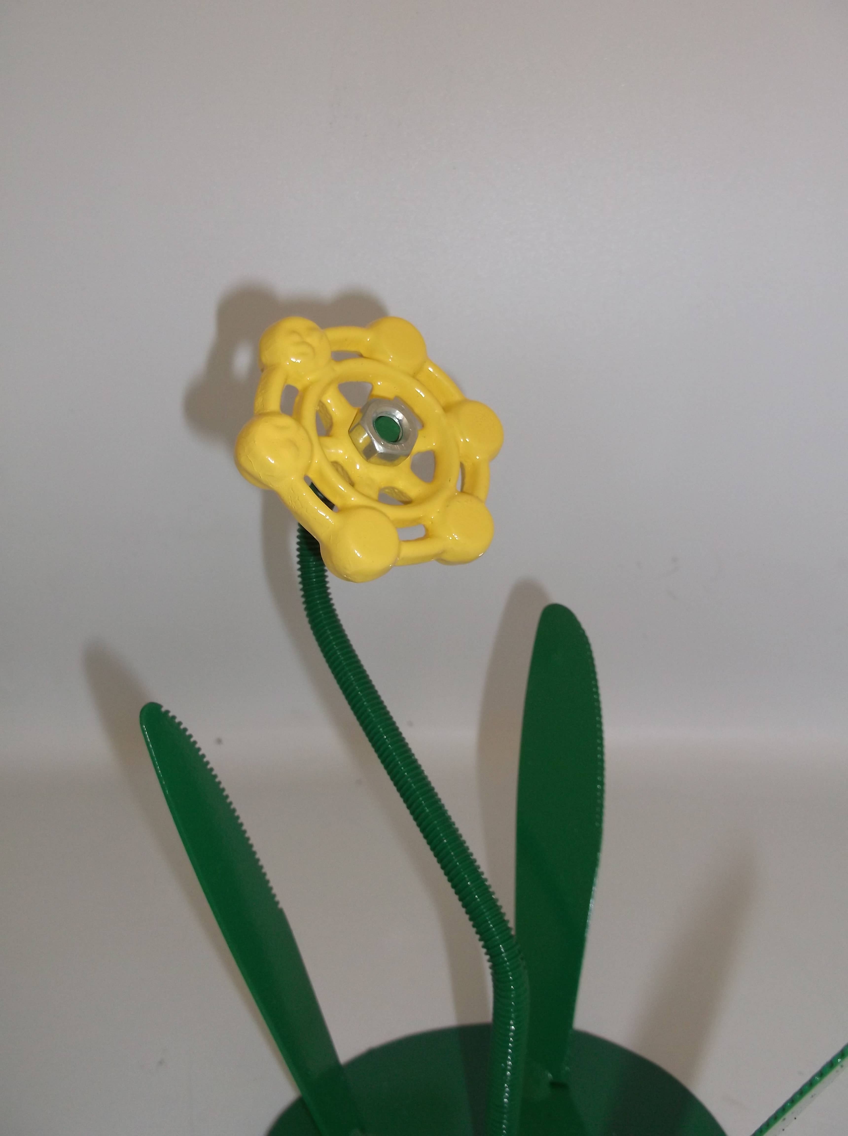 Creations Welded - Wholesale Sculpture - Yellow Metal Flowers, Sculptured Floral Decor, Faucet Flower2