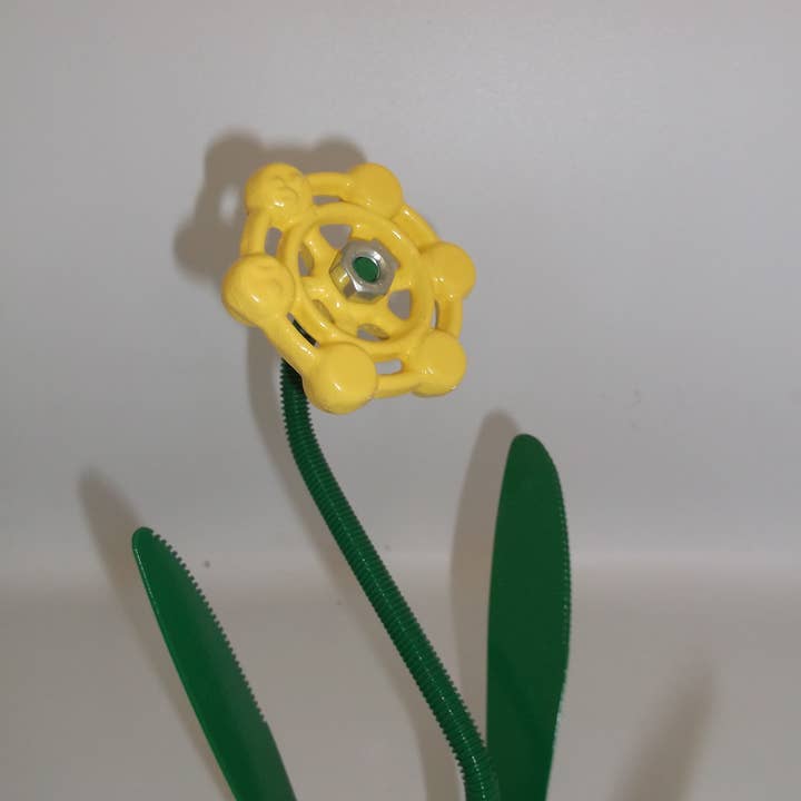 Creations Welded - Wholesale Sculpture - Yellow Metal Flowers, Sculptured Floral Decor, Faucet Flower2