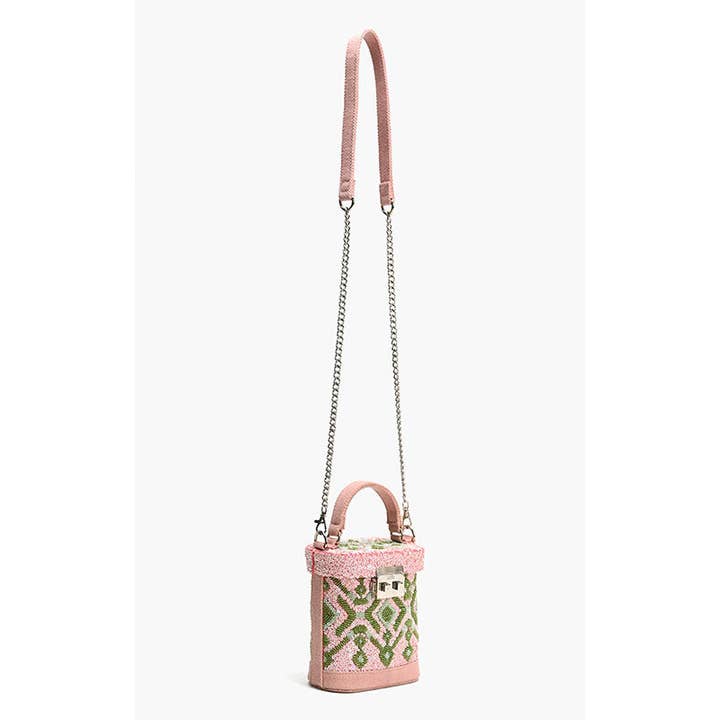 America & Beyond - Wholesale Top Handle Bag - Women's - Pink Muse Embellished Handheld Bag