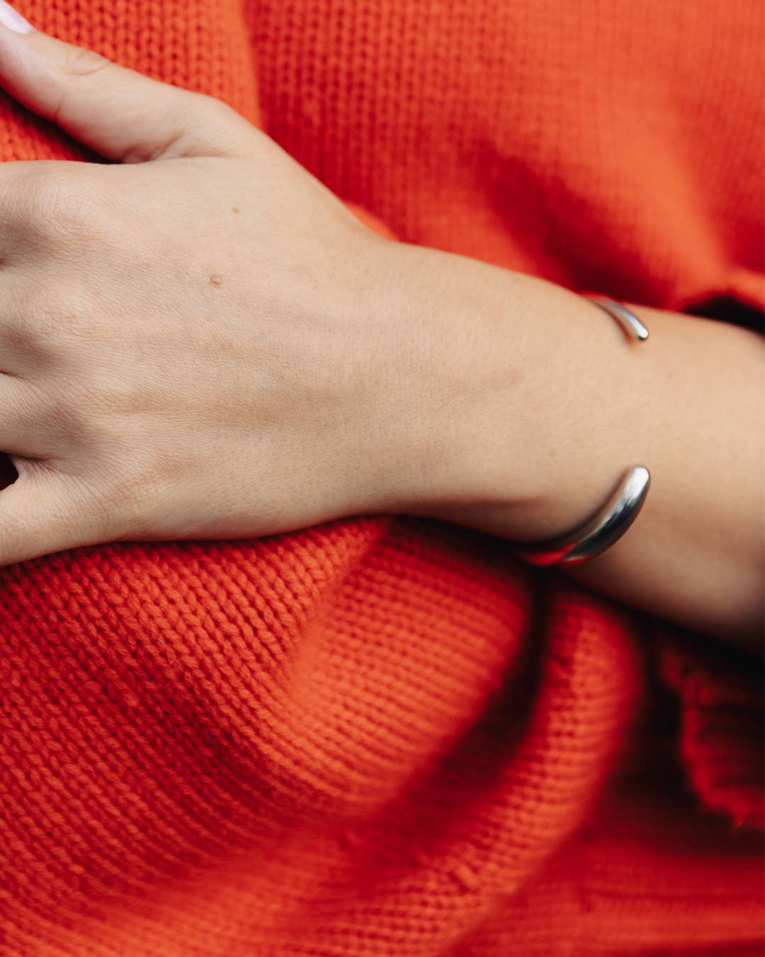 Nordic Muse - Wholesale Cuff Bracelet - Silver Bold Fluid Bangle, Waterproof2