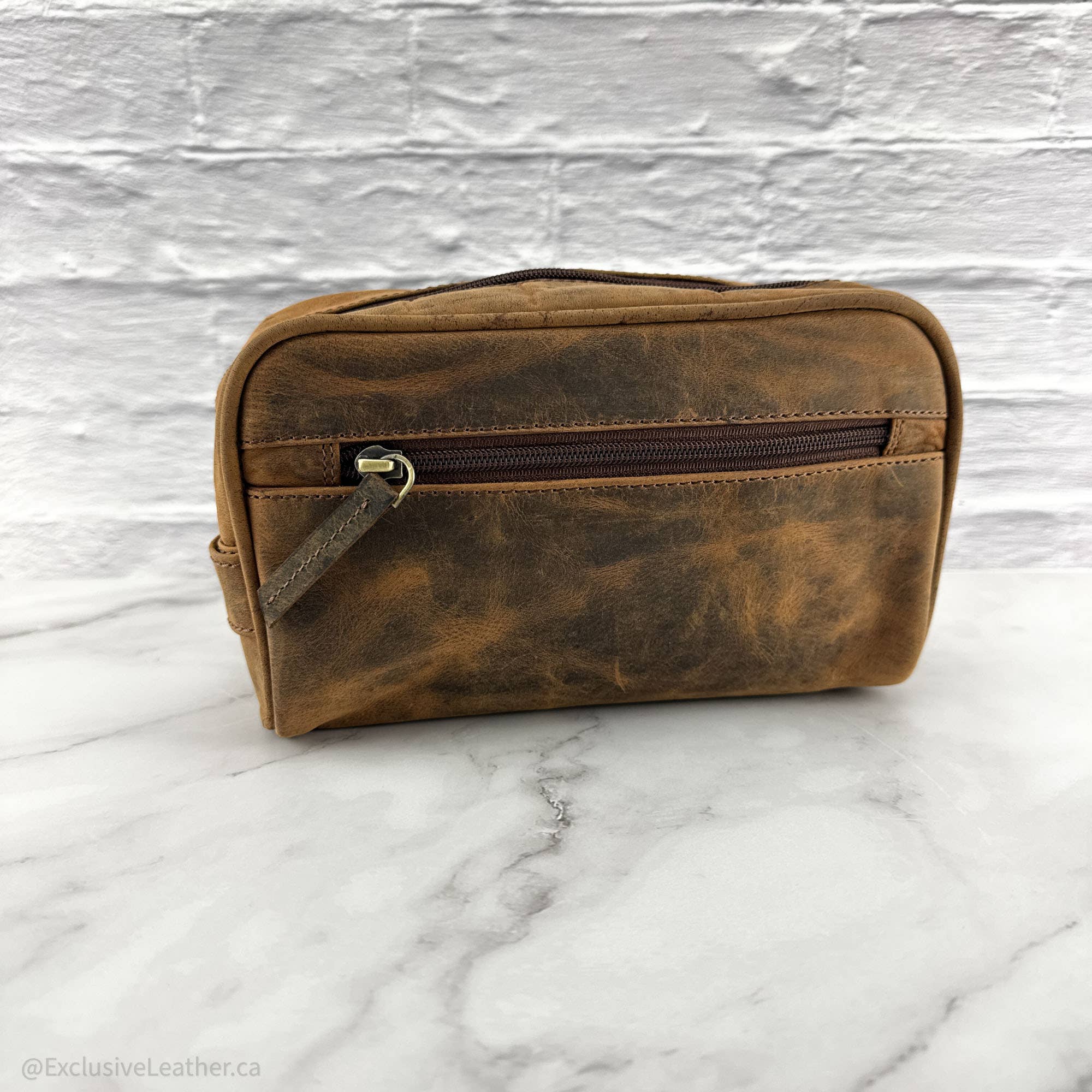 Exclusive Art Inc – Großhandel Kosmetiktasche – Unisex – Buff Leder Unisex Kulturbeutel / Toilettentasche - Wochenendausflug3