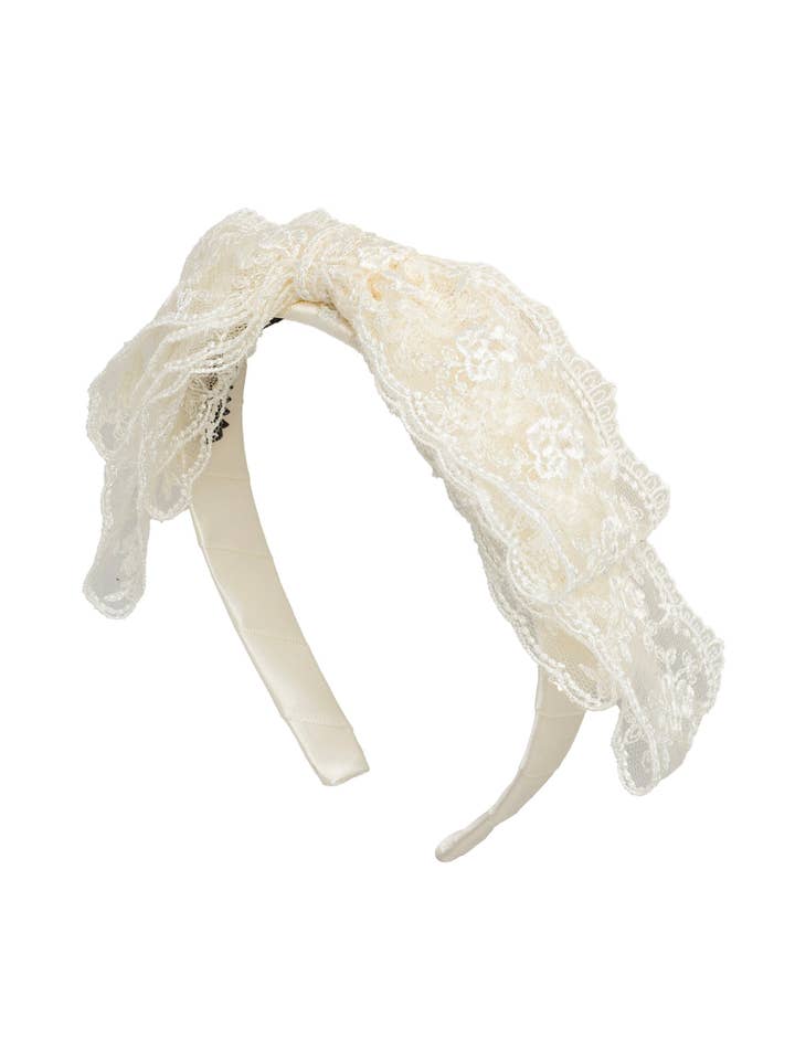 Heather Lace Headband - Ivory for wholesale by Project 6 NY Kids