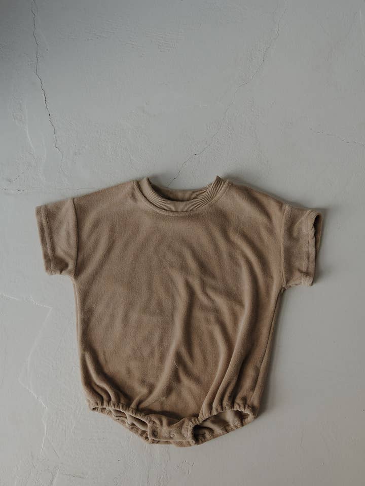 Forever French Baby - Wholesale Bodysuit (Non-Footed) - Baby - Terry T-Shirt Romper | Tan