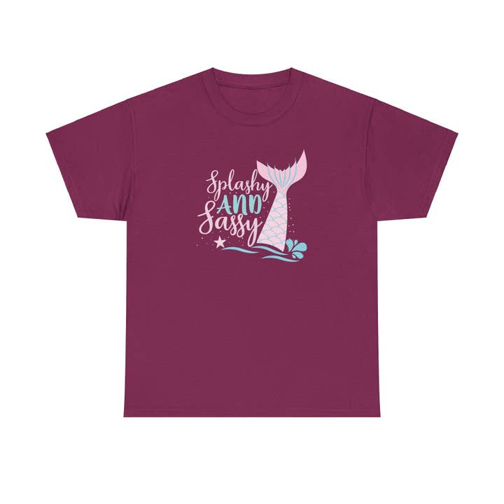 Mermaid Tee - Stänkig och Kaxig Unisex Tjock Bomull för wholesale av Beach, Cats & Wine