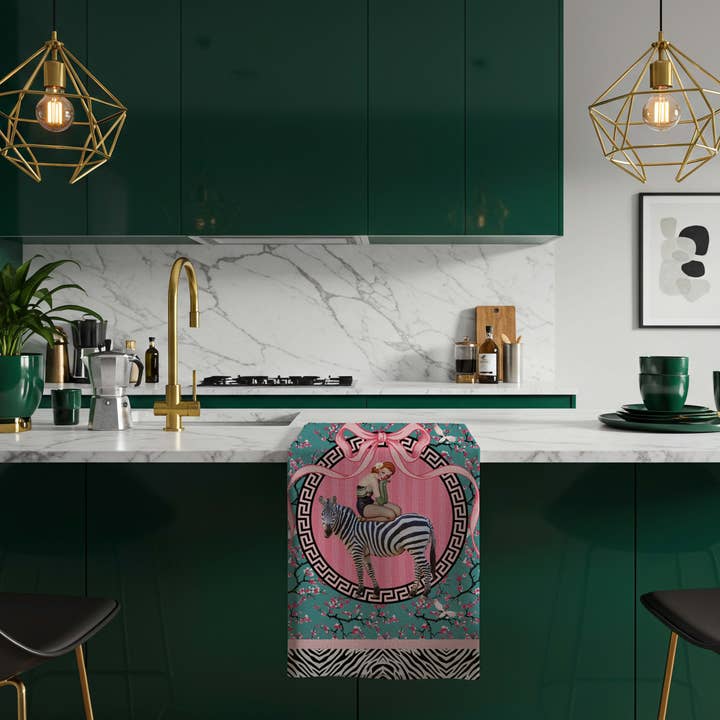 Queen K - Wholesale Tea towel - Gigi Cherry Blossom Linen Tea Towel3