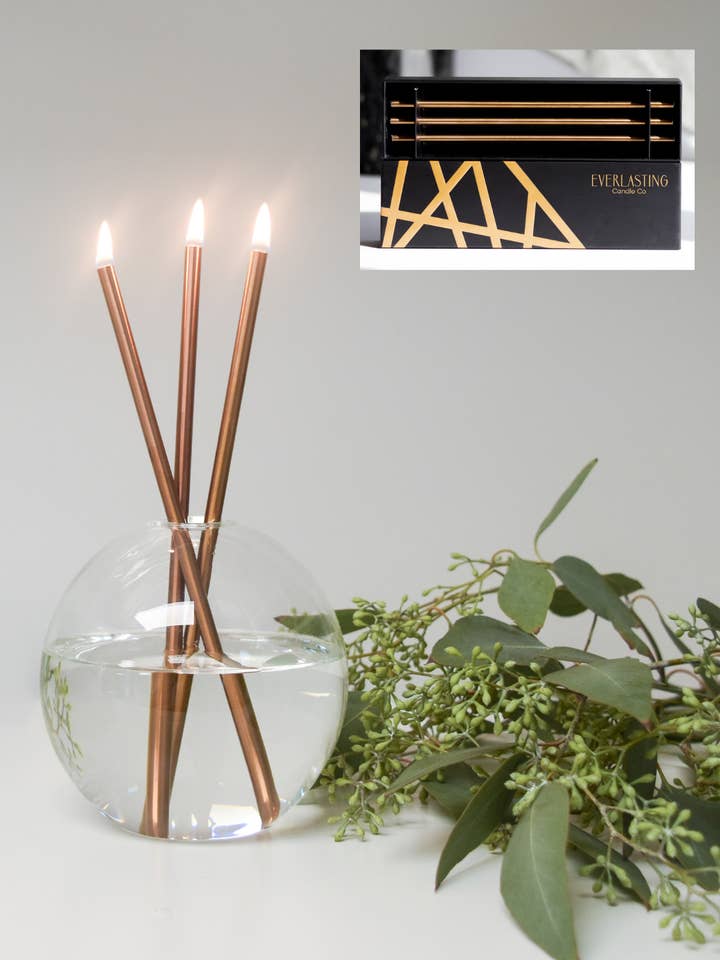 Champagne Everlasting Candles – Reusable Steel Oil Candles for wholesale by Everlasting Candle Co.