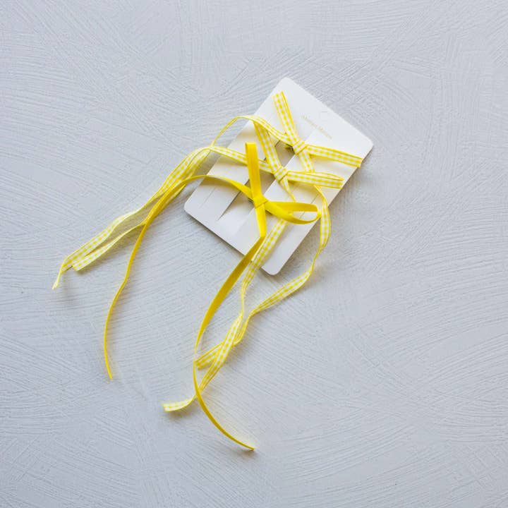 Tiepology - Wholesale Hair pin - Long Mini Check Pattern Bow Hair Pin Set2