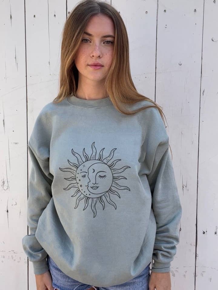 Moon & Sun crewneck for wholesale by Clara Nova