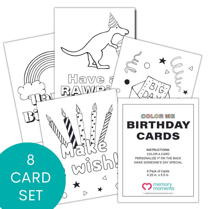 Color Me Birthday Cards for Kids for wholesale by Memory Moments