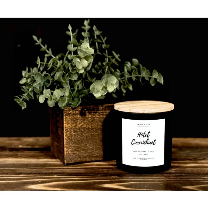 Ember Water – wholesale Jar/filled candle – Hotel Carmichael 16 oz 100% Soy Candle1