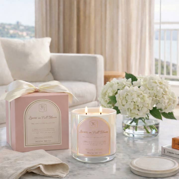 The Willow Tree Co - Wholesale Jar/Filled Candle - Lovers in Full Bloom Luminary1