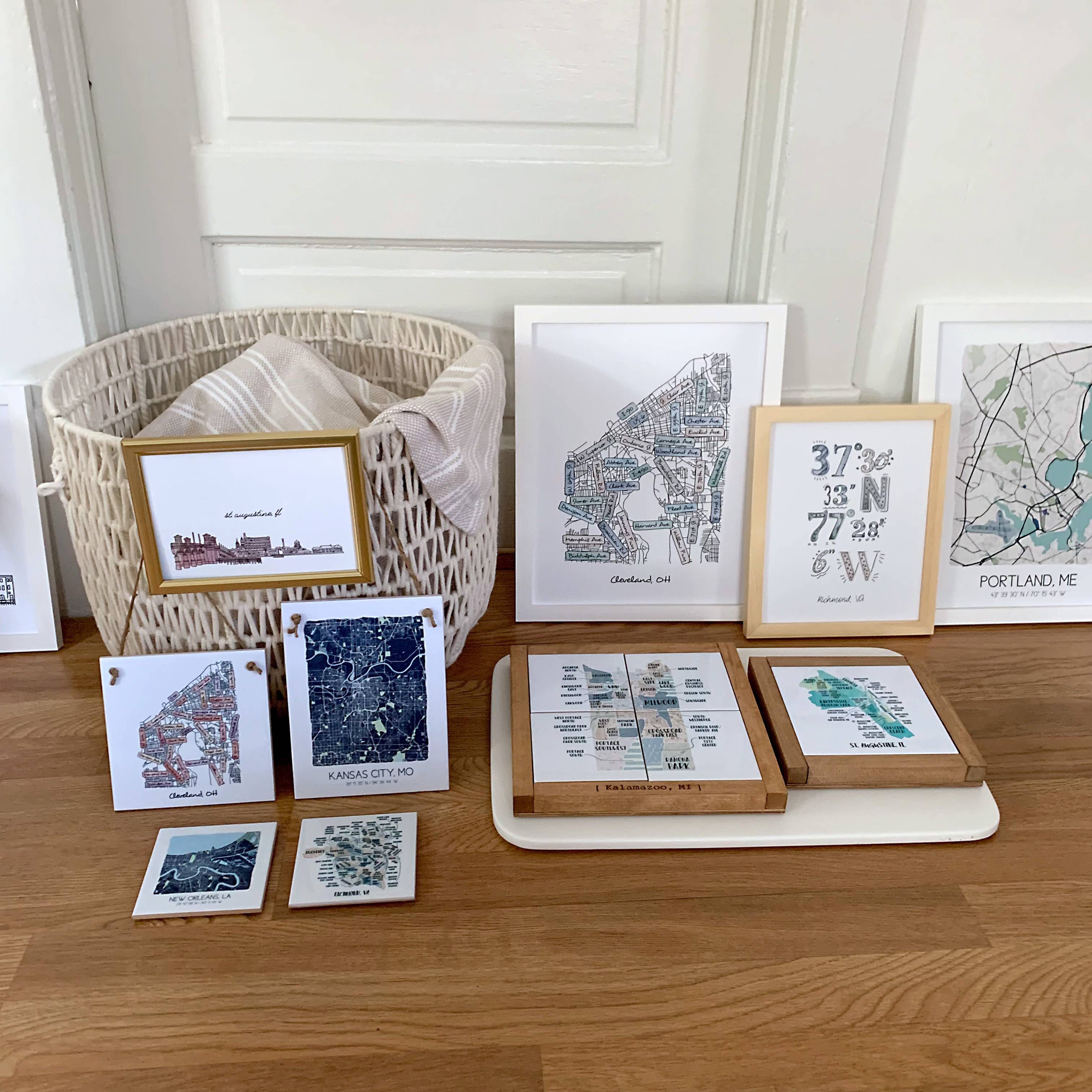 Sparks House Co. - Wholesale Coasters - Lagrange Georgia coasters, watercolor city map coaster set13