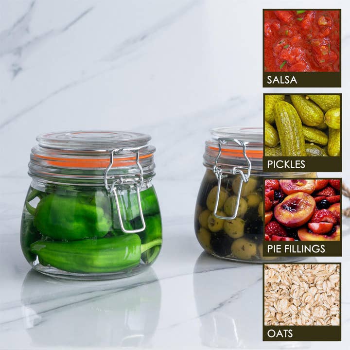 Rinkit Ltd - Wholesale Jar - Argon Tableware Glass Storage Jar - 500ml - Clear Seal