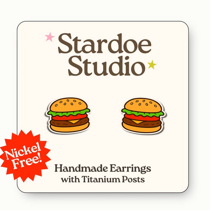 Brincos Burger por atacado de Stardoe Studio