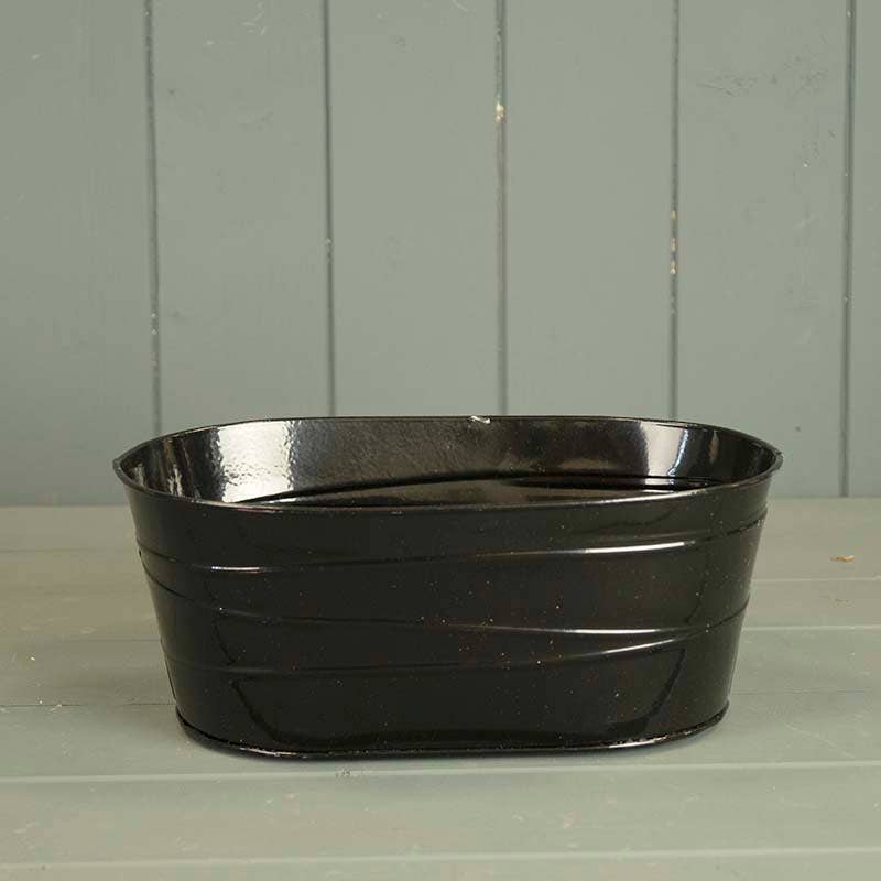 Satchville - Wholesale Plant Pot - Black Oval Trough0