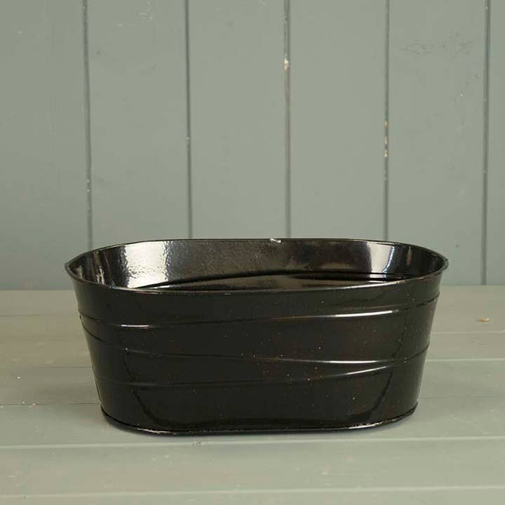 Satchville - Wholesale Plant Pot - Black Oval Trough