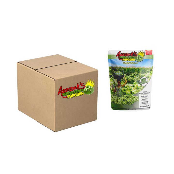 Azzizah's Herbal Green Popcorn~ Savory-Sharp Cheddar, 5 oz for wholesale by Azzizah’s Herbal Green Popcorn
