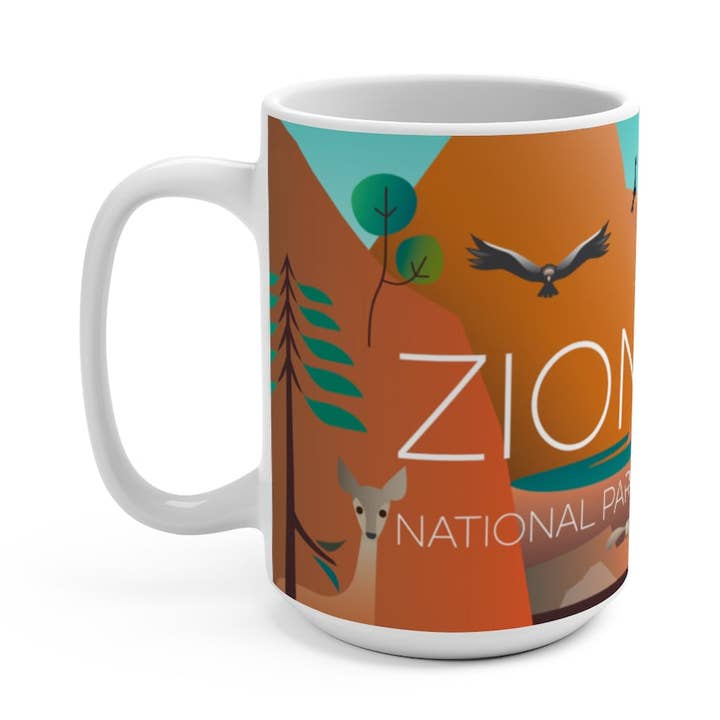 TASSE EN CÉRAMIQUE 11 OZ DU PARC NATIONAL DE ZION pour la vente par Max & Oscar