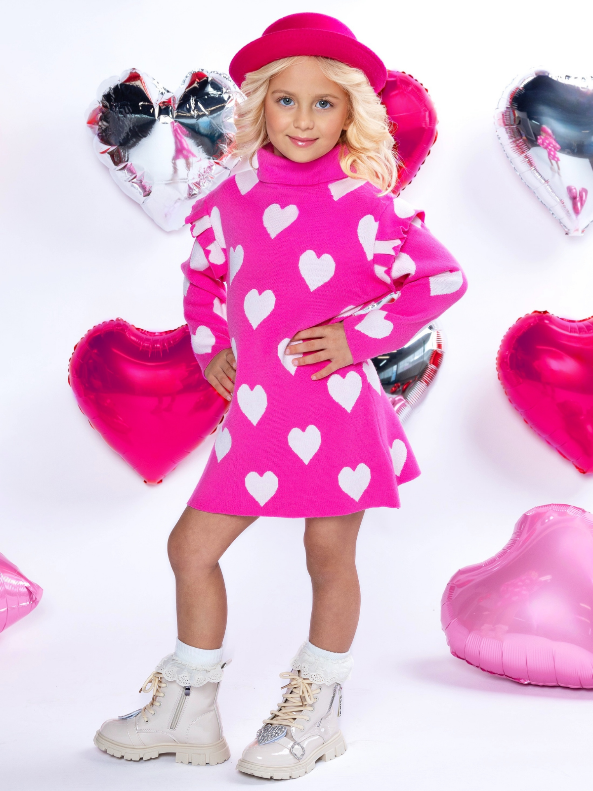 Warms My Heart Hot Pink Sweater Dress for wholesale on Faire4