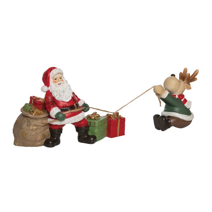 Transpac - Wholesale Christmas Decoration - CLOSEOUT 12.75" Christmas Operation Santa Reindeer Decor