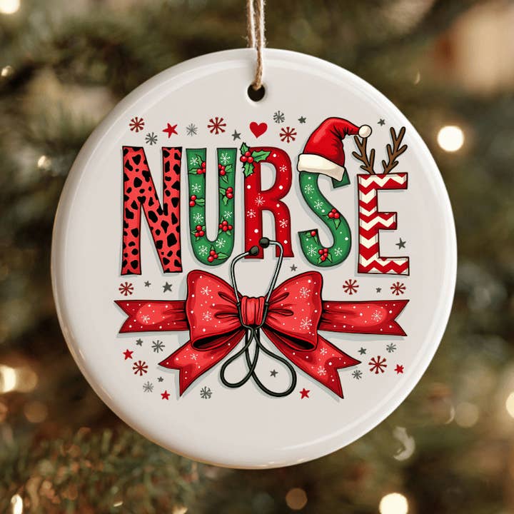 JAC Wholesale – Großhandel Verzierung – Weihnachtsschmuck Krankenschwester Thema aus Keramik0