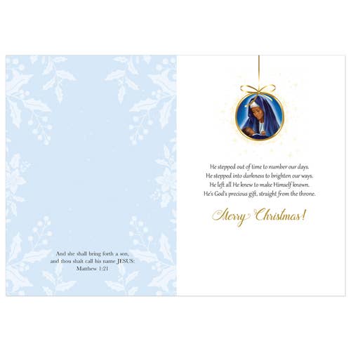 African American Expressions – wholesale Christmas card – C973 The Gift Madonna and Child Nativity Christmas Card1