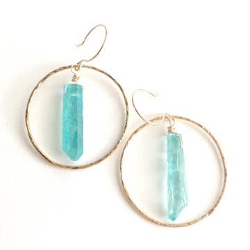 Hoops mit türkisfarbenen Kristallen für den Großhandel von ssd jewelry