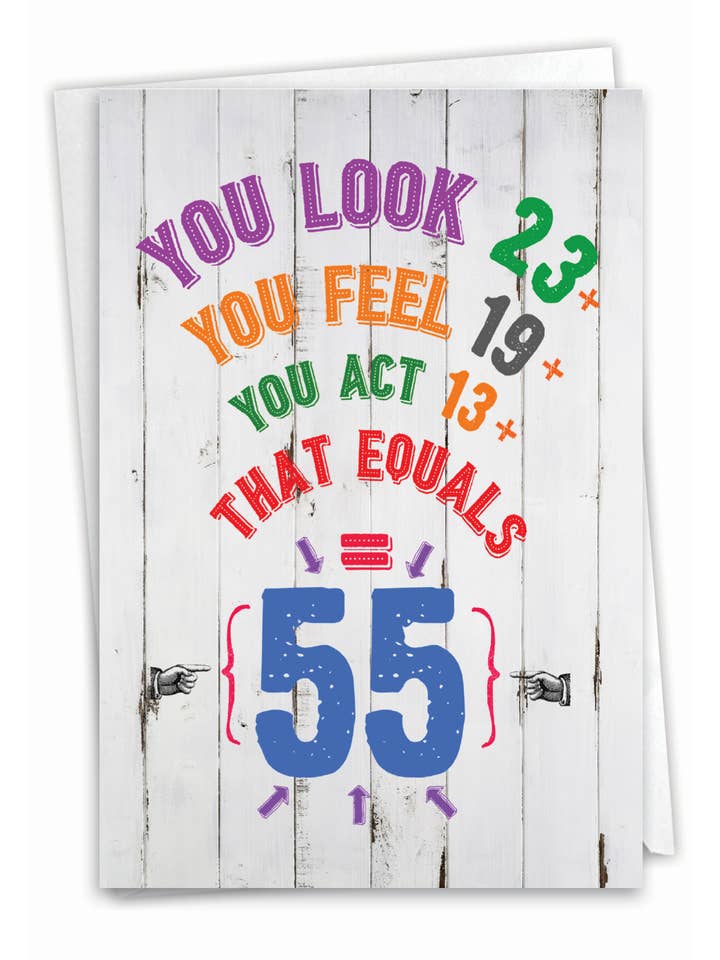 Verjaardagskaart - Age Equation-55 voor wholesale door NobleWorks